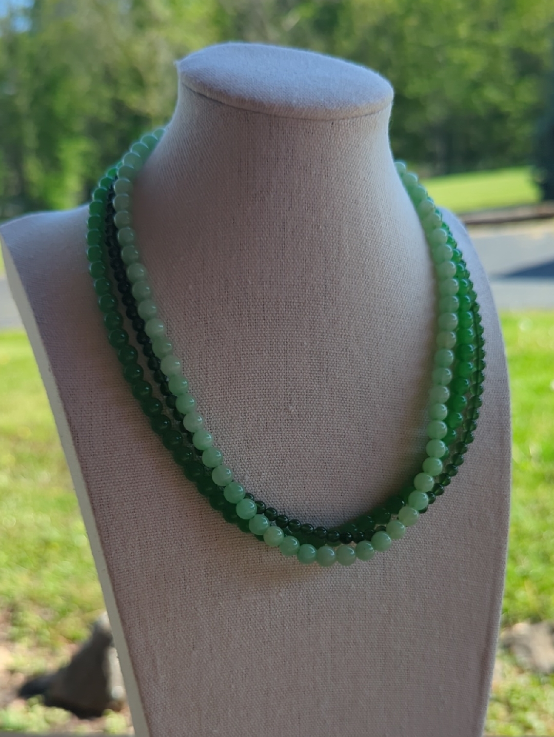 Jade Necklace Gold Filled Clasp 16 Jade Necklace Gold Filled Clasp 16